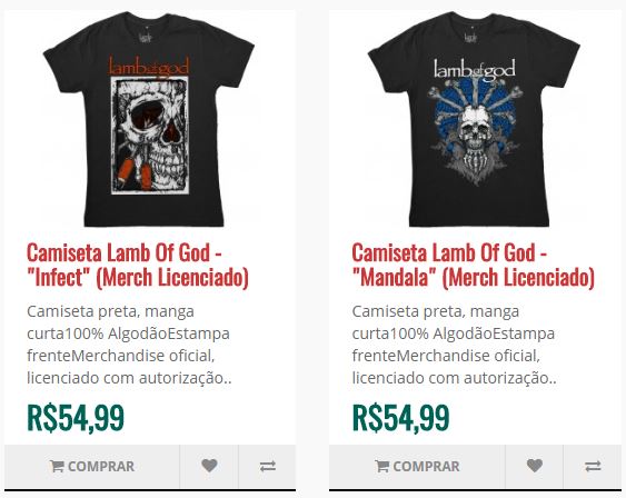 lamb of god camisetas