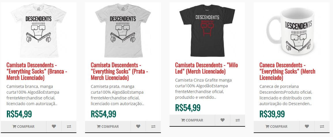 produtos descendents loja do besouros net